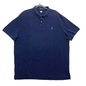 Polo Ralph Lauren Polo Shirt Mens XXL Navy Blue Short Sleeve Classic Fit Pique